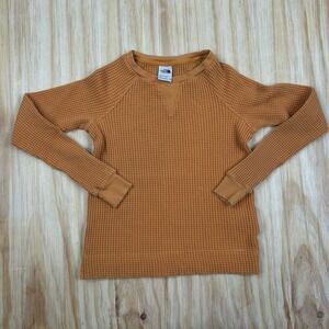 The North Face Women's Orange Waffle Knit Thermal Long Sleeve Shitt SZ XS
